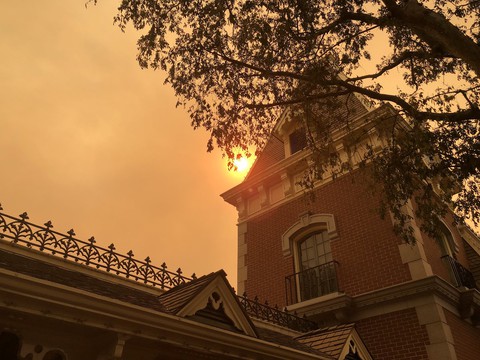 Cháy rừng khiến trời công viên Disneyland như trong phim ma - Ảnh 4. Cháy rừng khiến trời công viên Disneyland như trong phim ma - Ảnh 4.
