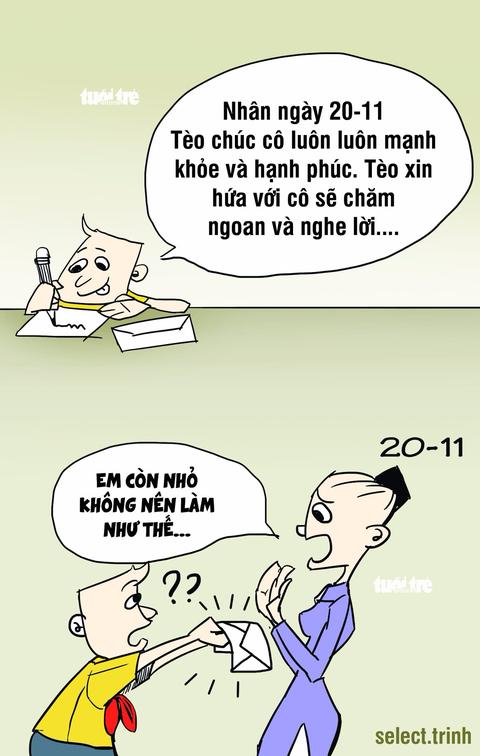 Tranh biếm Ngày 20-11 - Ảnh 1. Tranh biếm Ngày 20-11 - Ảnh 1.