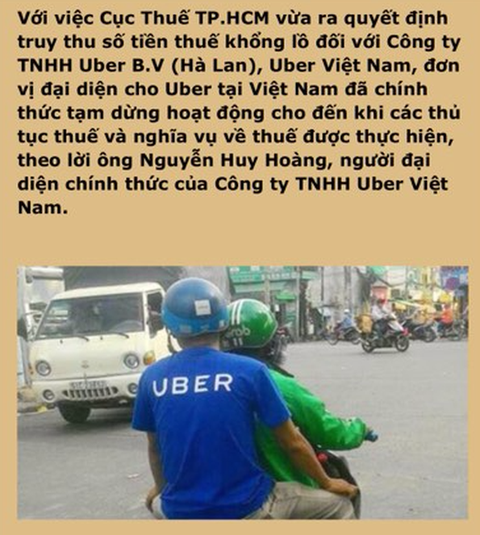 Uber Việt Nam đóng cửa chỉ là tin đồn - Ảnh 1. Uber Việt Nam đóng cửa chỉ là tin đồn - Ảnh 1.