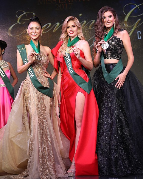 Hà Thu lại giành huy chương đồng tại Hoa hậu Trái đất 2017 - Ảnh 5. Hà Thu lại giành huy chương đồng tại Hoa hậu Trái đất 2017 - Ảnh 5.