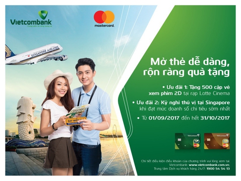 Nhiều ưu đãi cho chủ thẻ tín dụng Vietcombank MasterCard - Ảnh 1. Nhiều ưu đãi cho chủ thẻ tín dụng Vietcombank MasterCard - Ảnh 1.