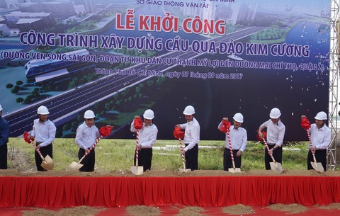 TP.HCM khởi công xây dựng cầu qua đảo Kim Cương - Ảnh 1. TP.HCM khởi công xây dựng cầu qua đảo Kim Cương - Ảnh 1.