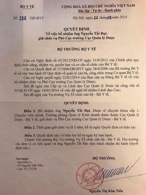 Cục phó Quản lý Dược phản ứng thông tin vi phạm vẫn thăng chức - Ảnh 1. Cục phó Quản lý Dược phản ứng thông tin vi phạm vẫn thăng chức - Ảnh 1.