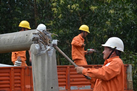 Điện lực Quảng Ngãi vừa sửa điện, vừa cứu trợ dân vùng lũ - Ảnh 2. Điện lực Quảng Ngãi vừa sửa điện, vừa cứu trợ dân vùng lũ - Ảnh 2.