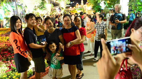Chiếu sáng nghệ thuật đường hoa dịp Tết - Ảnh 1. Chiếu sáng nghệ thuật đường hoa dịp Tết - Ảnh 1.