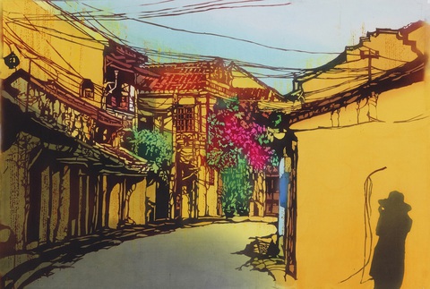 Họa sĩ Nhật triển lãm tranh nhuộm về VN ở bảo tàng Chăm - Ảnh 1. Họa sĩ Nhật triển lãm tranh nhuộm về VN ở bảo tàng Chăm - Ảnh 1.