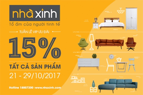 Nội thất Nhà Xinh ưu đãi 15% trên tất cả sản phẩm - Ảnh 1. Nội thất Nhà Xinh ưu đãi 15% trên tất cả sản phẩm - Ảnh 1.