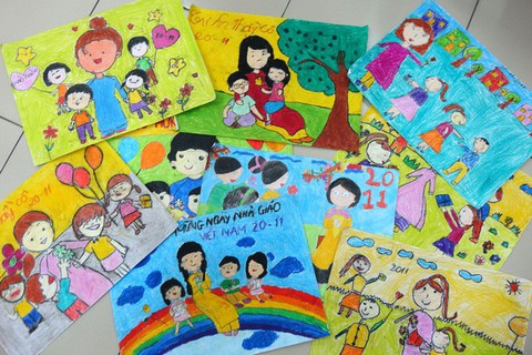 Thiệp 20-11 dễ thương học trò Sài Gòn tự làm tặng thầy cô - Ảnh 2. Thiệp 20-11 dễ thương học trò Sài Gòn tự làm tặng thầy cô - Ảnh 2.