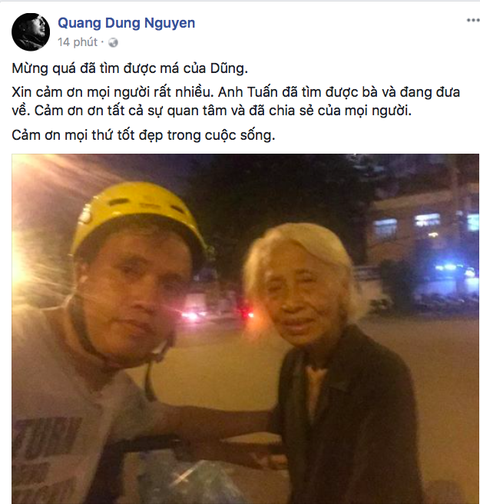 Đạo diễn Nguyễn Quang Dũng đã tìm được mẹ đi lạc - Ảnh 1. Đạo diễn Nguyễn Quang Dũng đã tìm được mẹ đi lạc - Ảnh 1.
