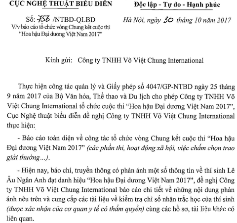 Bộ Văn hóa yêu cầu báo cáo vụ Hoa hậu sửa mũi - Ảnh 2. Bộ Văn hóa yêu cầu báo cáo vụ Hoa hậu sửa mũi - Ảnh 2.