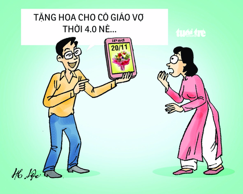 Tặng hoa cho cô giáo vợ - Ảnh 1. Tặng hoa cho cô giáo vợ - Ảnh 1.