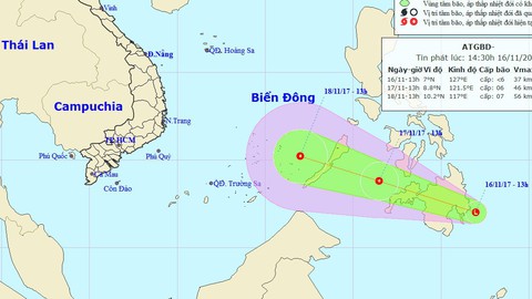 Một vùng áp thấp đang mạnh lên áp sát Biển Đông - Ảnh 1. Một vùng áp thấp đang mạnh lên áp sát Biển Đông - Ảnh 1.