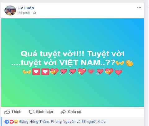 Mạng xã hội ngập tràn lời chúc mừng tuyển U23 Việt Nam - Ảnh 11. Mạng xã hội ngập tràn lời chúc mừng tuyển U23 Việt Nam - Ảnh 11.