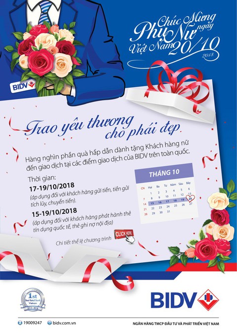 BIDV dành hơn 10 nghìn quà tặng cực xinh cho phái đẹp - Ảnh 1. BIDV dành hơn 10 nghìn quà tặng cực xinh cho phái đẹp - Ảnh 1.