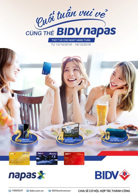 Cuối tuần vui vẻ cùng thẻ BIDV NAPAS - Ảnh 1. Cuối tuần vui vẻ cùng thẻ BIDV NAPAS - Ảnh 1.