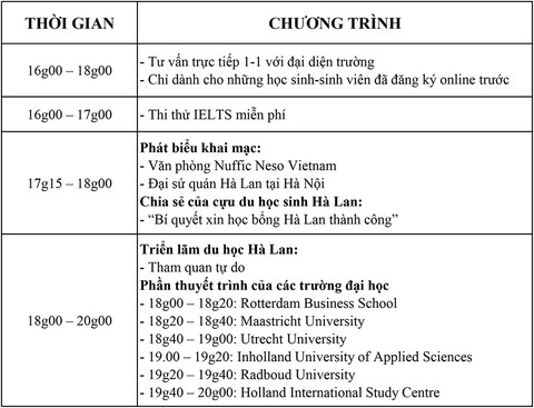 Cơ hội gặp gỡ 16 đại diện giáo dục hàng đầu Hà Lan - Ảnh 4. Cơ hội gặp gỡ 16 đại diện giáo dục hàng đầu Hà Lan - Ảnh 4.