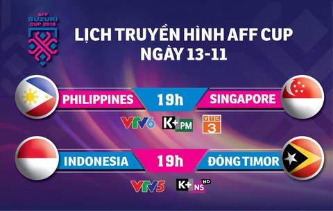 Lịch truyền hình AFF Cup ngày 13-11 - Ảnh 1. Lịch truyền hình AFF Cup ngày 13-11 - Ảnh 1.