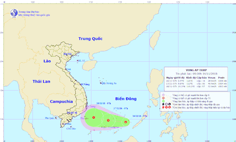 Nam Biển Đông xuất hiện vùng áp thấp - Ảnh 1. Nam Biển Đông xuất hiện vùng áp thấp - Ảnh 1.