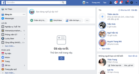 Facebook đang bị lỗi trên diện rộng - Ảnh 1. Facebook đang bị lỗi trên diện rộng - Ảnh 1.