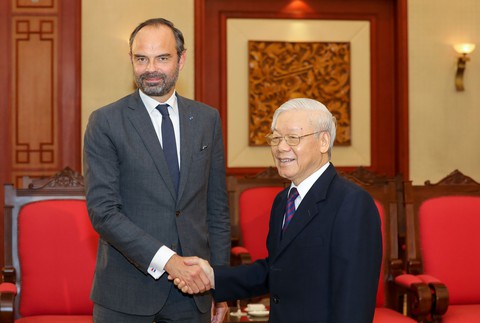 Tổng bí thư, Chủ tịch nước Nguyễn Phú Trọng tiếp Thủ tướng Pháp Édouard Philippe - Ảnh 1. Tổng bí thư, Chủ tịch nước Nguyễn Phú Trọng tiếp Thủ tướng Pháp Édouard Philippe - Ảnh 1.