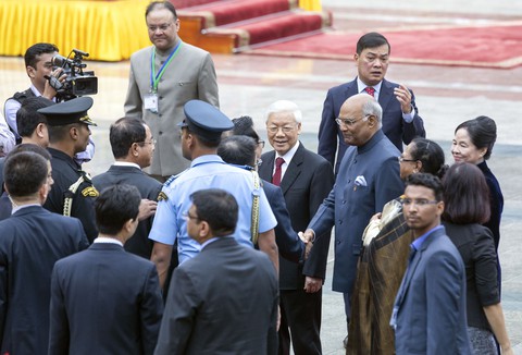 Chủ tịch nước Nguyễn Phú Trọng đón tiếp Tổng thống Ấn Độ Kovind - Ảnh 3. Chủ tịch nước Nguyễn Phú Trọng đón tiếp Tổng thống Ấn Độ Kovind - Ảnh 3.