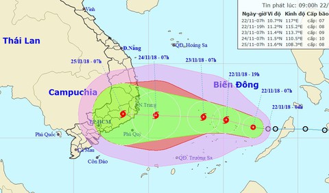 Áp thấp nhiệt đới đang cách Song Tử Tây 300km, gió giật cấp 9 - Ảnh 1. Áp thấp nhiệt đới đang cách Song Tử Tây 300km, gió giật cấp 9 - Ảnh 1.