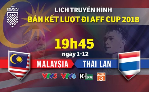 Lịch truyền hình bán kết AFF Cup 2018 ngày 1-12 - Ảnh 1. Lịch truyền hình bán kết AFF Cup 2018 ngày 1-12 - Ảnh 1.