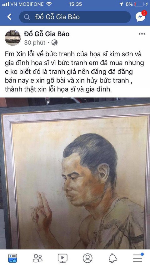 Người bán tranh giả của Nam Sơn xin lỗi và sẽ hủy tranh - Ảnh 1. Người bán tranh giả của Nam Sơn xin lỗi và sẽ hủy tranh - Ảnh 1.