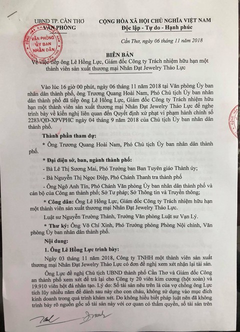 Cần Thơ thống nhất trả lại kim cương cho tiệm vàng Thảo Lực - Ảnh 2. Cần Thơ thống nhất trả lại kim cương cho tiệm vàng Thảo Lực - Ảnh 2.