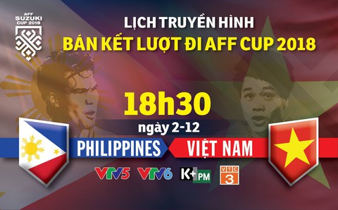 Lịch truyền hình bán kết AFF Cup 2018: Việt Nam đối đầu Philippines - Ảnh 1. Lịch truyền hình bán kết AFF Cup 2018: Việt Nam đối đầu Philippines - Ảnh 1.