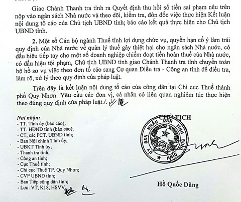 Nhiều lãnh đạo ngành thuế Bình Định tiếp tay doanh nghiệp trốn thuế - Ảnh 2. Nhiều lãnh đạo ngành thuế Bình Định tiếp tay doanh nghiệp trốn thuế - Ảnh 2.