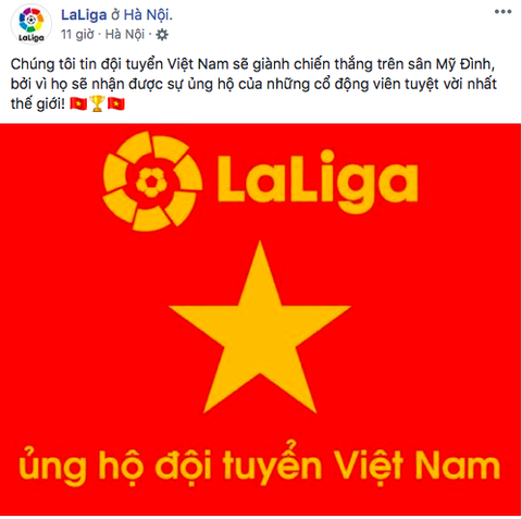 Sau Bundesliga, đến lượt La Liga chúc VN vô địch AFF Cup - Ảnh 1. Sau Bundesliga, đến lượt La Liga chúc VN vô địch AFF Cup - Ảnh 1.
