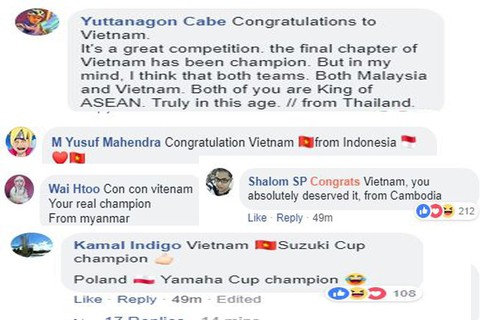 CĐV Hàn Quốc ngay lập tức chúc mừng tuyển Việt Nam vô địch - Ảnh 2. CĐV Hàn Quốc ngay lập tức chúc mừng tuyển Việt Nam vô địch - Ảnh 2.