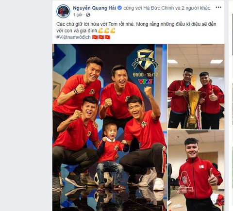 Các tuyển thủ VN viết gì trên Facebook sau khi vô địch AFF Cup? - Ảnh 1. Các tuyển thủ VN viết gì trên Facebook sau khi vô địch AFF Cup? - Ảnh 1.