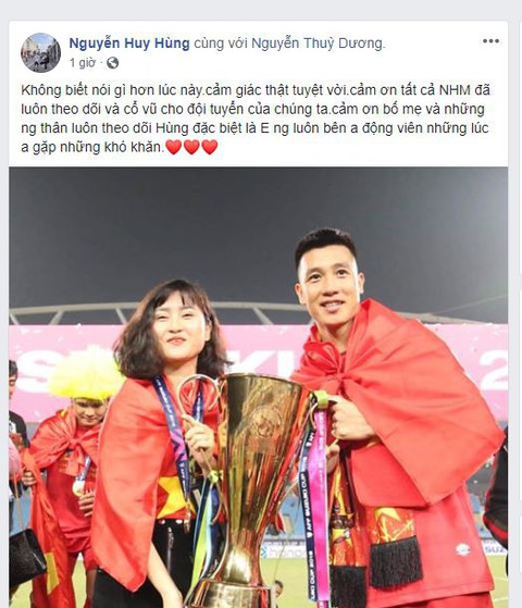 Các tuyển thủ VN viết gì trên Facebook sau khi vô địch AFF Cup? - Ảnh 5. Các tuyển thủ VN viết gì trên Facebook sau khi vô địch AFF Cup? - Ảnh 5.