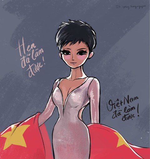 Tranh chibi đầy thần thái của H’Hen Niê tại cuộc thi Hoa hậu Hoàn vũ - Ảnh 1. Tranh chibi đầy thần thái của H’Hen Niê tại cuộc thi Hoa hậu Hoàn vũ - Ảnh 1.