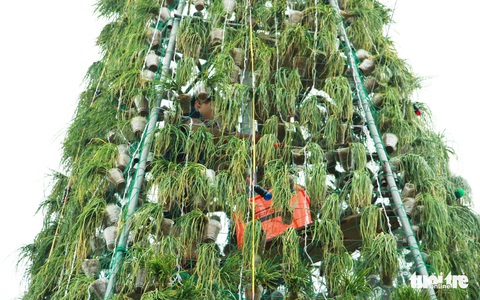 Độc đáo cây thông Noel ‘khủng’ làm từ 8.000 giỏ hành - Ảnh 7. Độc đáo cây thông Noel ‘khủng’ làm từ 8.000 giỏ hành - Ảnh 7.