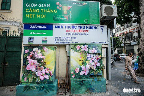 Tủ điện Hà Nội được khoác áo mới đón Tết - Ảnh 9. Tủ điện Hà Nội được khoác áo mới đón Tết - Ảnh 9.