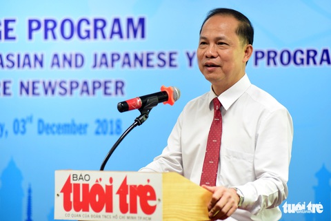 Đại biểu tàu Thanh niên Đông Nam Á - Nhật Bản thăm báo Tuổi Trẻ - Ảnh 2. Đại biểu tàu Thanh niên Đông Nam Á - Nhật Bản thăm báo Tuổi Trẻ - Ảnh 2.