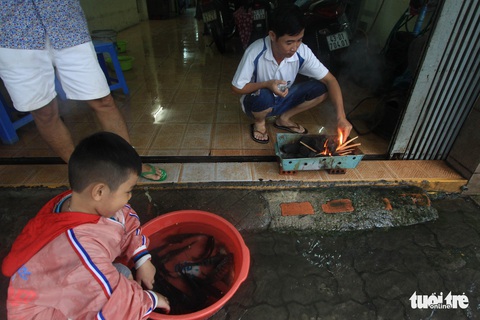 Sau mưa, dân Đà Nẵng nô nức ra đường bắt cá - Ảnh 7. Sau mưa, dân Đà Nẵng nô nức ra đường bắt cá - Ảnh 7.