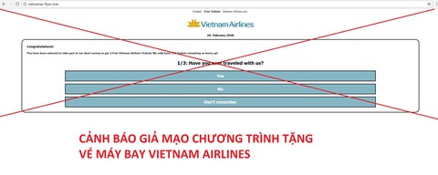 Vietnam Airlines khuyến cáo khách cảnh giác vụ tặng vé máy bay - Ảnh 2. Vietnam Airlines khuyến cáo khách cảnh giác vụ tặng vé máy bay - Ảnh 2.