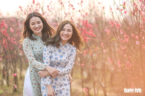 Bạn trẻ thủ đô xúng xính tạo dáng bên đào Nhật Tân - Ảnh 3. Bạn trẻ thủ đô xúng xính tạo dáng bên đào Nhật Tân - Ảnh 3.