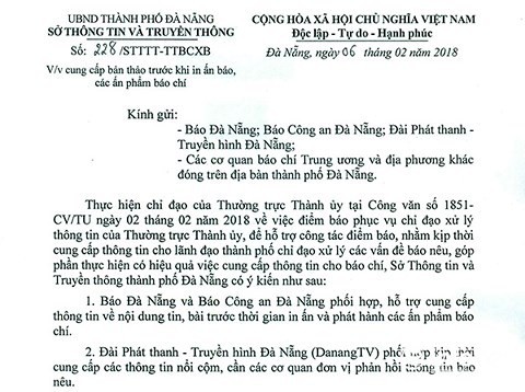 Đà Nẵng thu hồi công văn đề nghị các báo cung cấp nội dung trước khi in - Ảnh 4. Đà Nẵng thu hồi công văn đề nghị các báo cung cấp nội dung trước khi in - Ảnh 4.