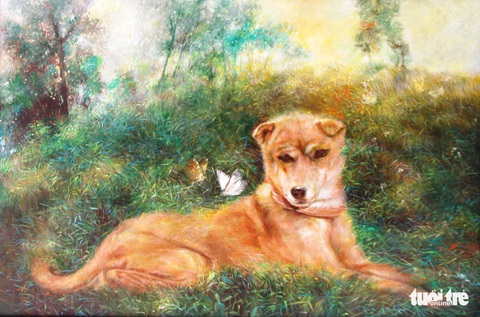 Dễ thương khi họa sĩ Huế vẽ tranh chó nhân năm Mậu Tuất - Ảnh 6. Dễ thương khi họa sĩ Huế vẽ tranh chó nhân năm Mậu Tuất - Ảnh 6.