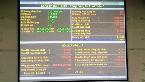 Kết thúc đợt đấu giá đầu tiên, GENCO3 thu về gần 185 tỉ đồng - Ảnh 2. Kết thúc đợt đấu giá đầu tiên, GENCO3 thu về gần 185 tỉ đồng - Ảnh 2.