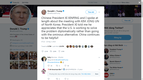 Ông Trump viết nhầm tên ông Tập Cận Bình khi khen Trung Quốc - Ảnh 1. Ông Trump viết nhầm tên ông Tập Cận Bình khi khen Trung Quốc - Ảnh 1.