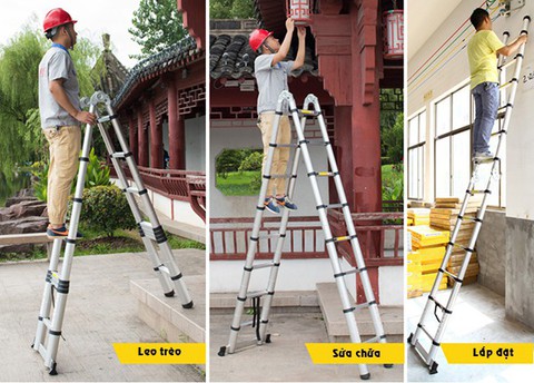 Có nên sử dụng thang nhôm rút đôi - Ảnh 2. Có nên sử dụng thang nhôm rút đôi - Ảnh 2.