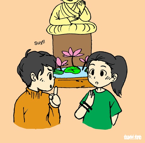 Hí họa: những điều nên tránh khi đi lễ hội, chùa chiền - Ảnh 6. Hí họa: những điều nên tránh khi đi lễ hội, chùa chiền - Ảnh 6.