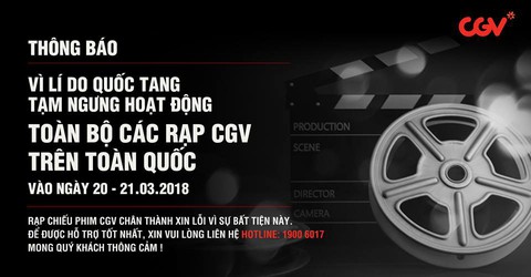 Các rạp chiếu phim sẽ ngừng hoạt động trong hai ngày Quốc tang - Ảnh 1. Các rạp chiếu phim sẽ ngừng hoạt động trong hai ngày Quốc tang - Ảnh 1.