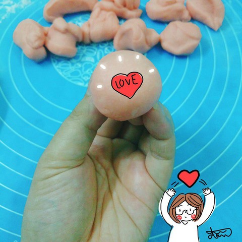 Làm bánh bao trái đào chay - Ảnh 8. Làm bánh bao trái đào chay - Ảnh 8.
